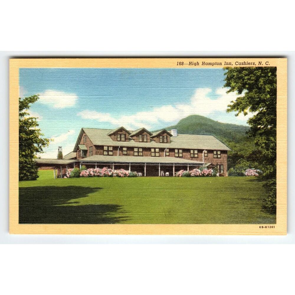 Vintage Linen Postcard High Hampton Inn Cashiers NC Curteich C.T. Art-Colortone